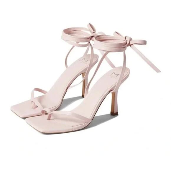 Marc Fisher Dominic Ankle Wrap Heels 10 Pink NWOT Sandals Pumps Resort Cruise - Picture 1 of 9